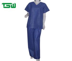 China Nurses Blue Breathable Disposable SMS Nonwoven Scrub Suits wholesale