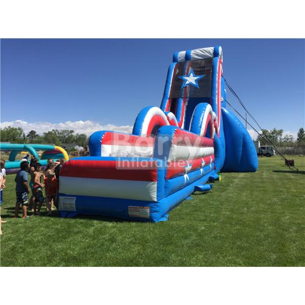 Digital Printing Giant Inflatable Slide , Free Fall Drop Kick Inflatable Dropkick Water Slide
