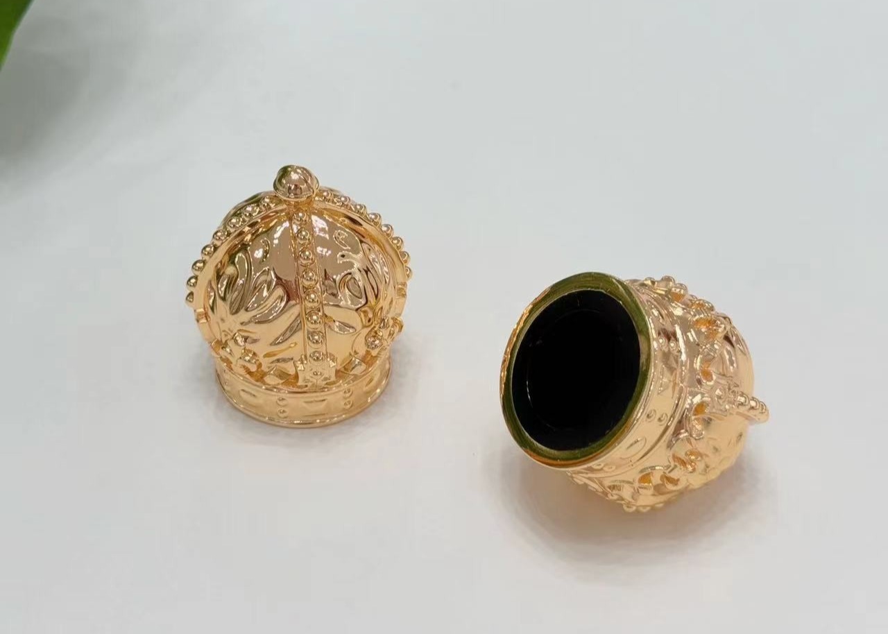 Gold Crown Zinc Alloy Zamak Perfume Caps For Luxurious Fragrance Experience