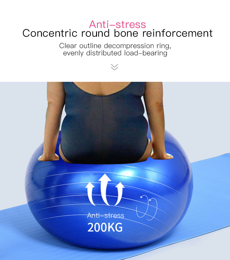 ZH SGS No Glue Workout Yoga Ball 55cm Inflatable Non Toxic