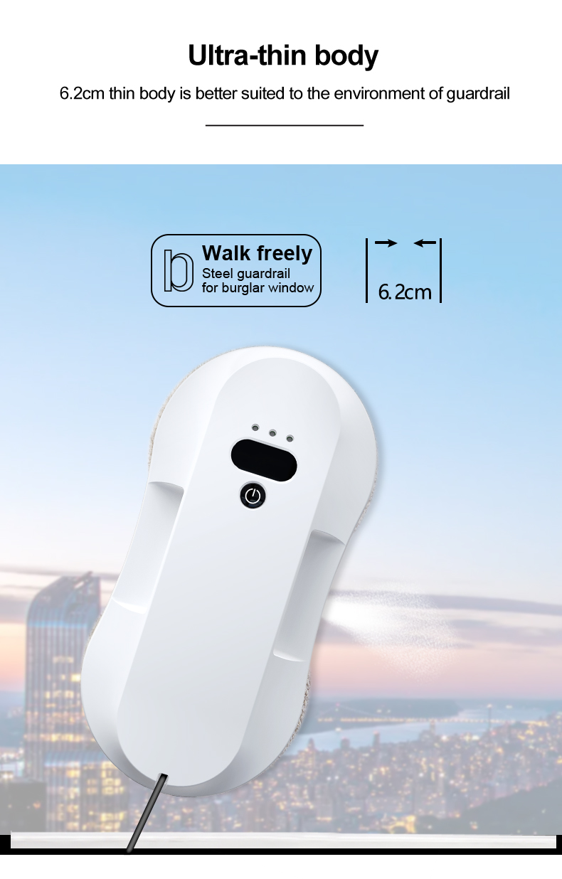 24v Ultra-Thin Electric Window Cleaner Water Spray Robot for Household Bath and Exterior Cleaning