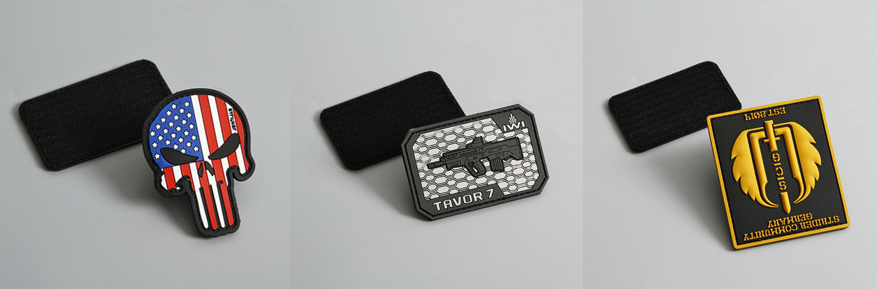 3D PVC Badge Patch Silicone Velcro Polyester Material 9cm Size