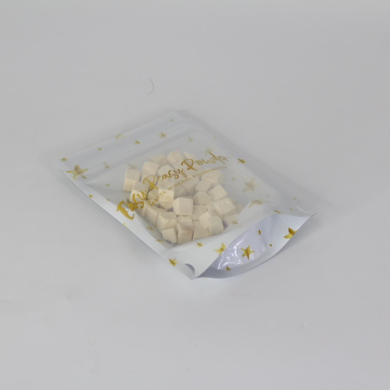 Custom Glossy Surface Stand Up Transparent Bags With Zip Lock For Powder Packaging