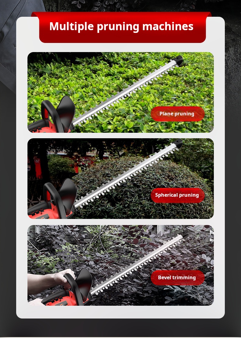 Brushless Battery Powered Hedge Cutter Rechargeable Garden Trimmer DC21V