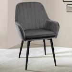 ISO9001 Nordic Grey Velvet Dining Chairs Luxury Restaurant Dining Chairs 5.4kgs