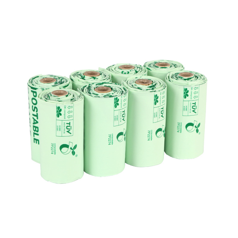 Customized Logo Biodegradable Cornstarch PBAT PLA Bag for Pet Poop at Exhibition Hall