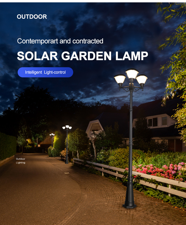 Aluminum Landscape Fast Charging Solar Lights 100lm 3000k 6000k For Courtyard
