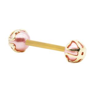 China Stainless Steel 316 Tongue Piercing Jewelry 6mm Gold Pink Color For Wedding wholesale
