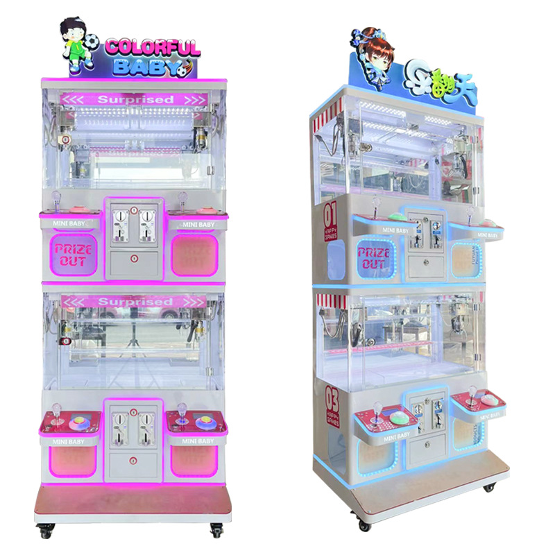 Customized Four Player Crane Doll Claw Machine for Multiplayer Fun at Amusement Park
