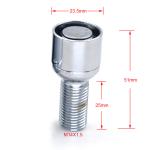 Security Chrome Locking Wheel Bolts Bulge Acorn Closed End Fit European Cars