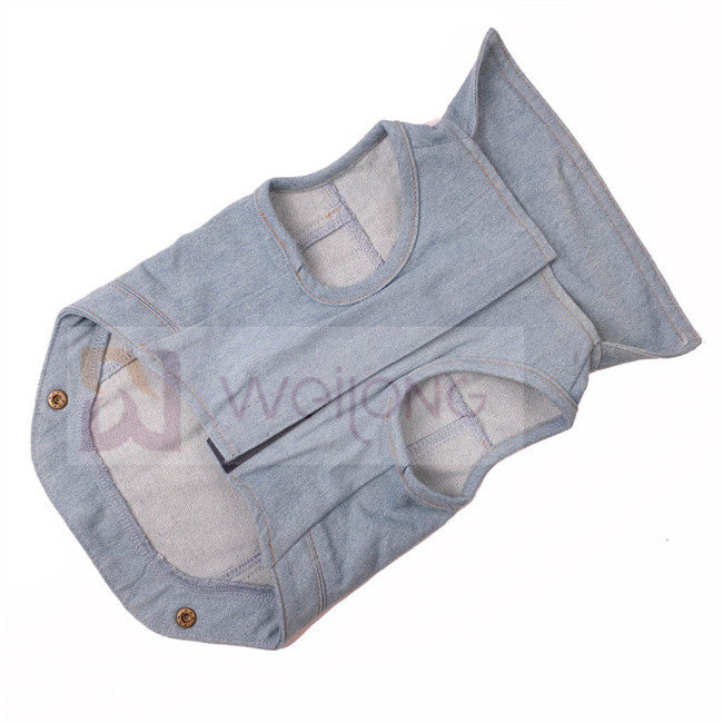 Spring Summer Pet Coat Blue Vintage Washed Pet Denim Jacket For Dog Cat
