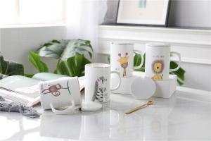 China 400ml 85mm Glazed Pink Microwavable Tunique Shaped Coffee Mugs wholesale