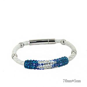 China Europ American Fashion Trendy Stainless Steel Geniune PU Leather Bracelet Bangle LBL216-4 wholesale