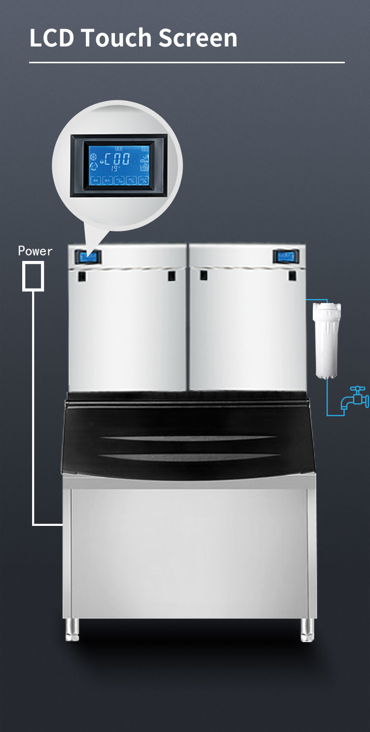 4400W Commercial Ice Maker 900 Kg 1000kg Vertical Ice Making Machine For Hotel
