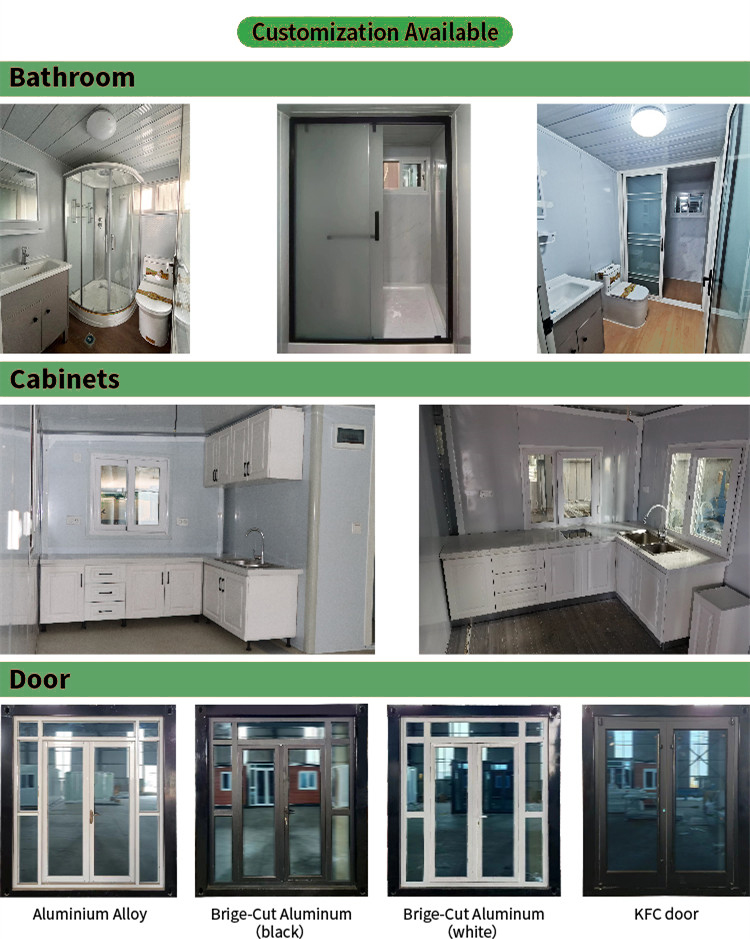 20ft Foldable Tiny Houses Manufacturer Brown Glass Door ten minutes build galvanized steel frame