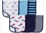 6 Pack 100% Organic Cotton Burp Cloths , Multi Colored Baby Feeding Towel AZO
