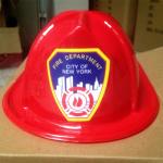 Child Size Red Plastic Fire Chief Hat