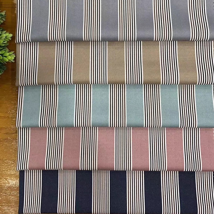 Shrink Resistant Stripe Yarn Dyed Cotton Men Shirt Fabric Breathable
