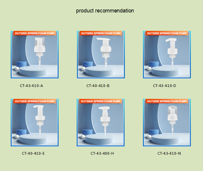 30mm Foam Bottle Pump outer /inner spring customized tube length and colour
