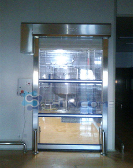 Full Transparent PVC Roll Up Doors Stainless Steel Frame