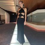 Hanging Neck Hollow Slim Sleeveless Maxi Dresses For Women