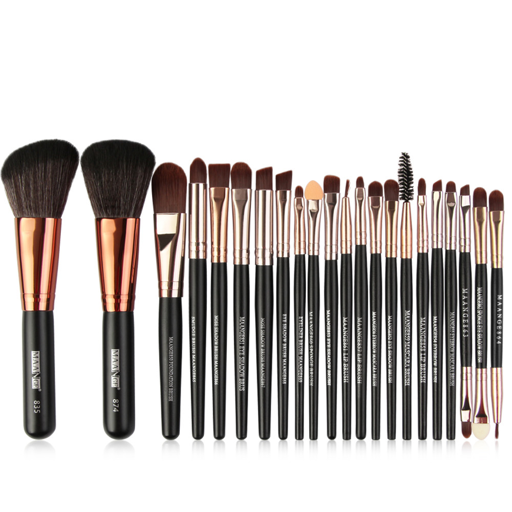 22 Pieces Wood Handle High Quality Makeup Brushes Fan Brush best make up brush