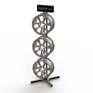 China Six Wheels Auto Body Parts Racks , 2 Sides Metal Mag Wheel Display Stand wholesale