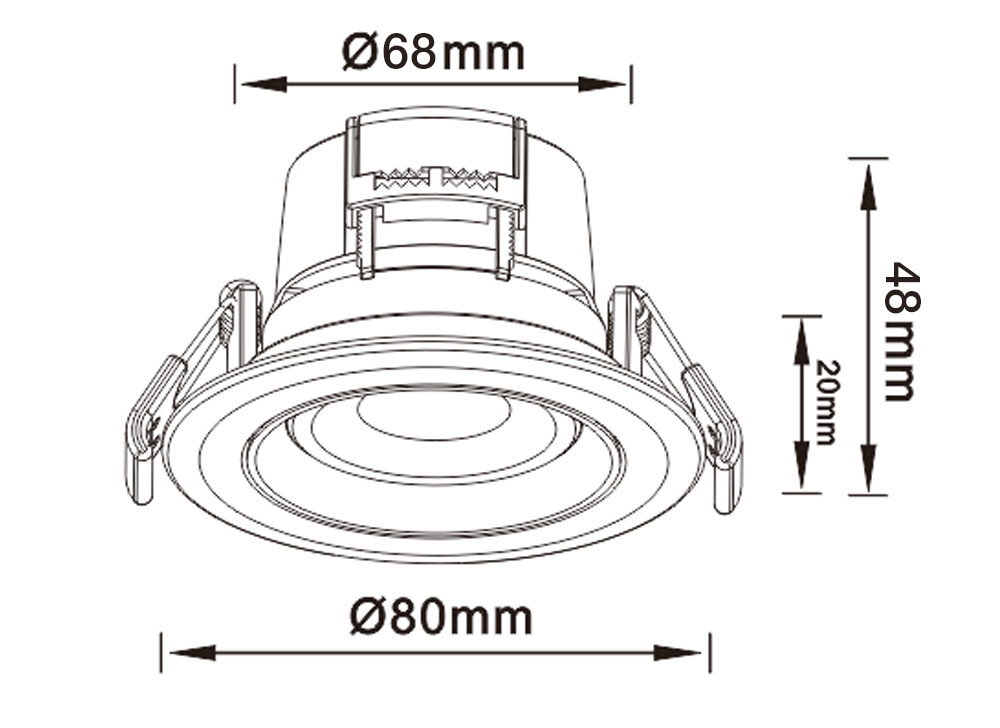Anti Glare SMD LED Panel Downlight , 5.5W 3000K Dimmable Recessed LED Downlight