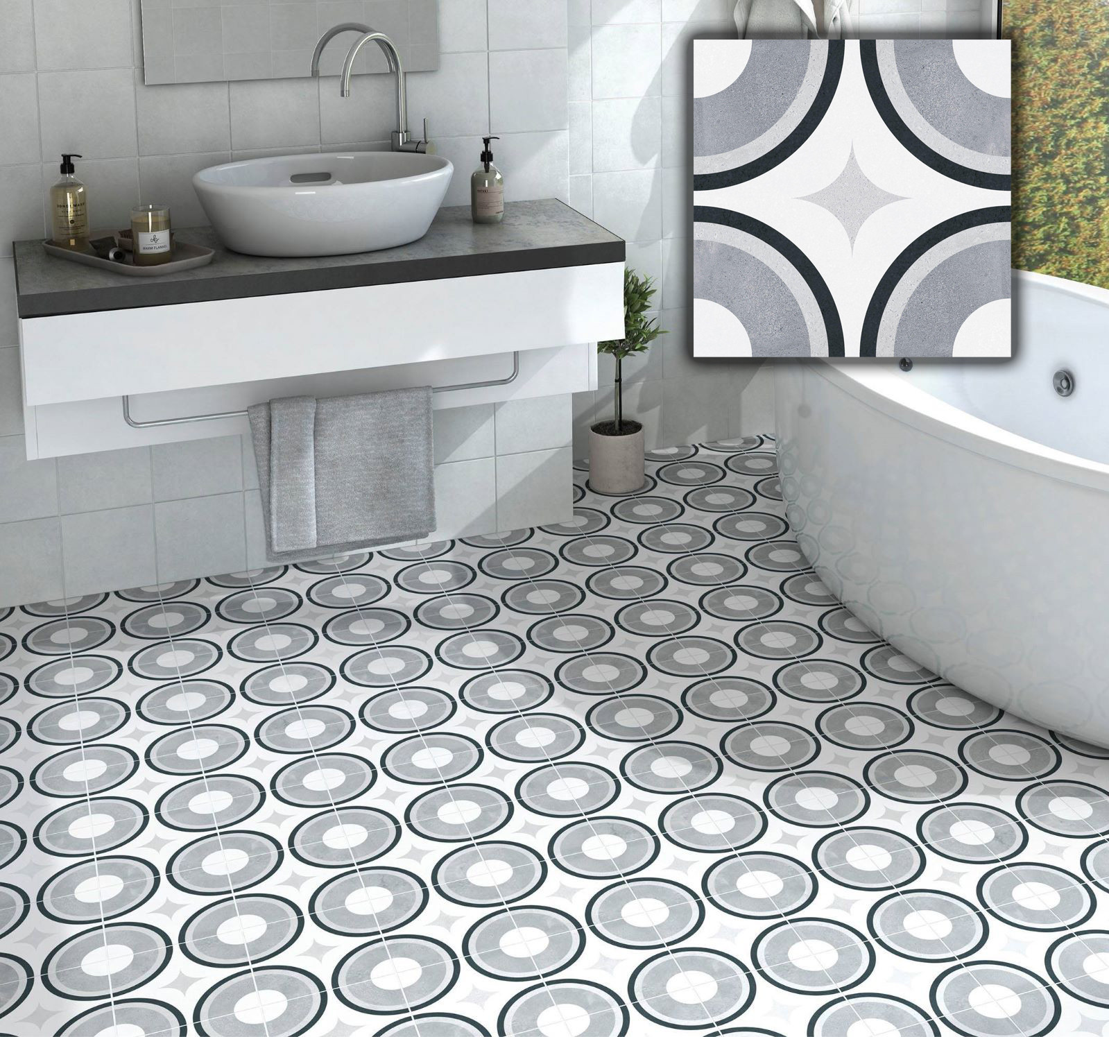Gray Elegant 250x250mm Ceramic Rustic Tile For Kitchen And Durable Wall Tile For Bathroom