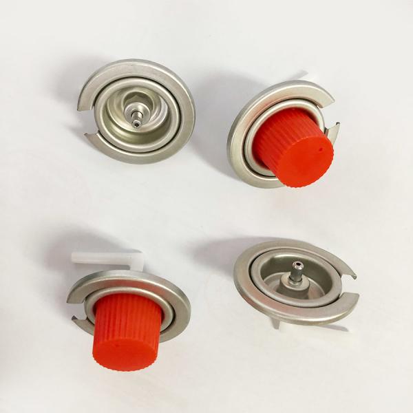 Butane gas stove valve close-up view showing construction details