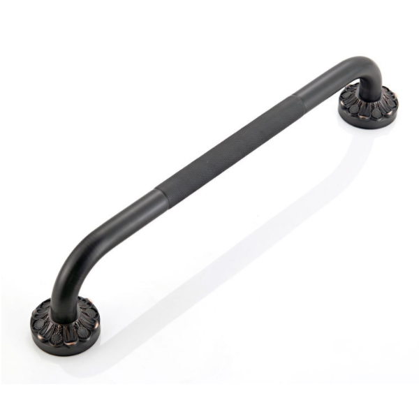 bathroom toilet grab rail black Bronze Bathroom Safety Grab Bars Chrome Knurled Silicone slip ring Grab Bar