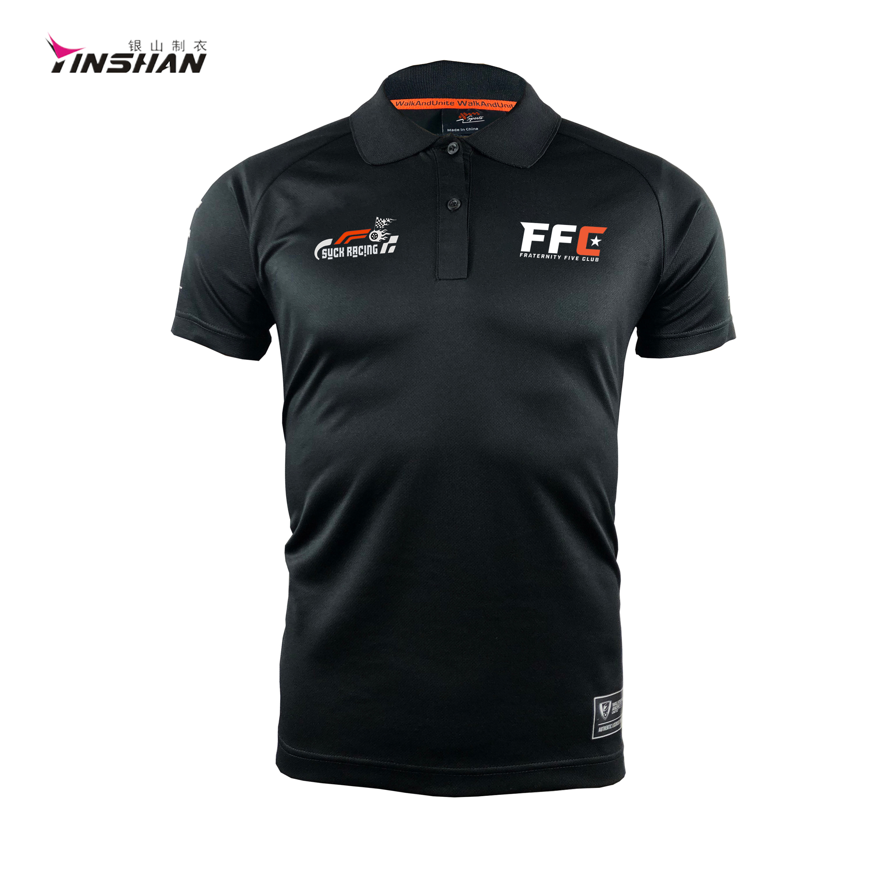 O-Neck Collar F1 Racing Team Quick Dry Pit Crew Polo Shirts 100% Polyester for Adults
