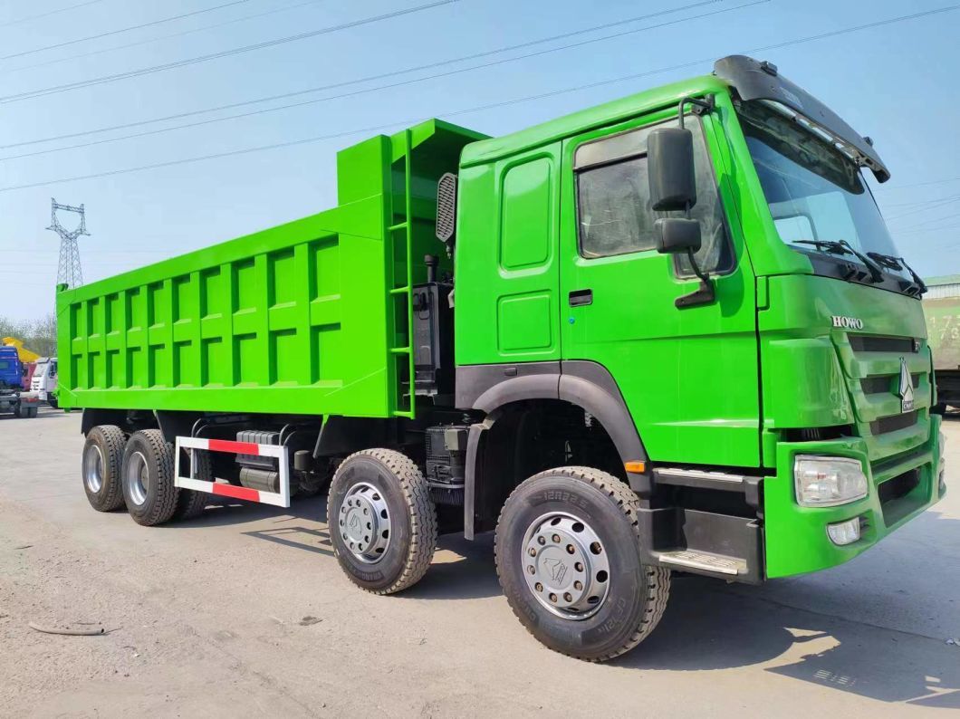Tipping Trucks Green Color. Sinotruk HOWO 8*4 Dump Truck Used Truck