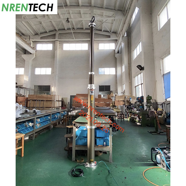 4.5m mobile pneumatic telescoping mast for mobile CCTV vehicle-inside CCTV wires