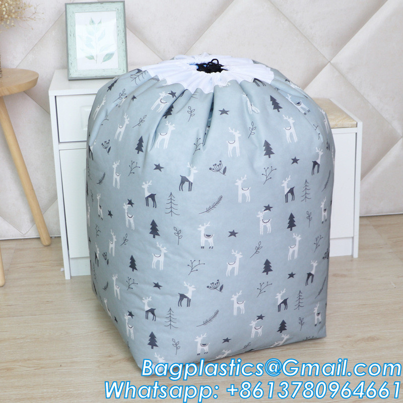 Drawstring Closure Sacks, Heavy Duty Laundry Bag Shoulder Strap, Tear Resistant Polyester Utility Bag Holds