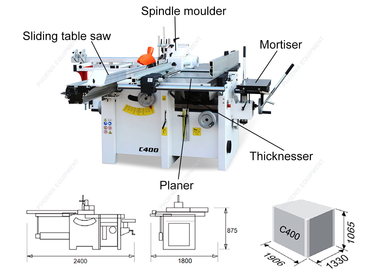 5 in 1 Table Multi Functional CNC Precision Combined Universal Woodworking Machine