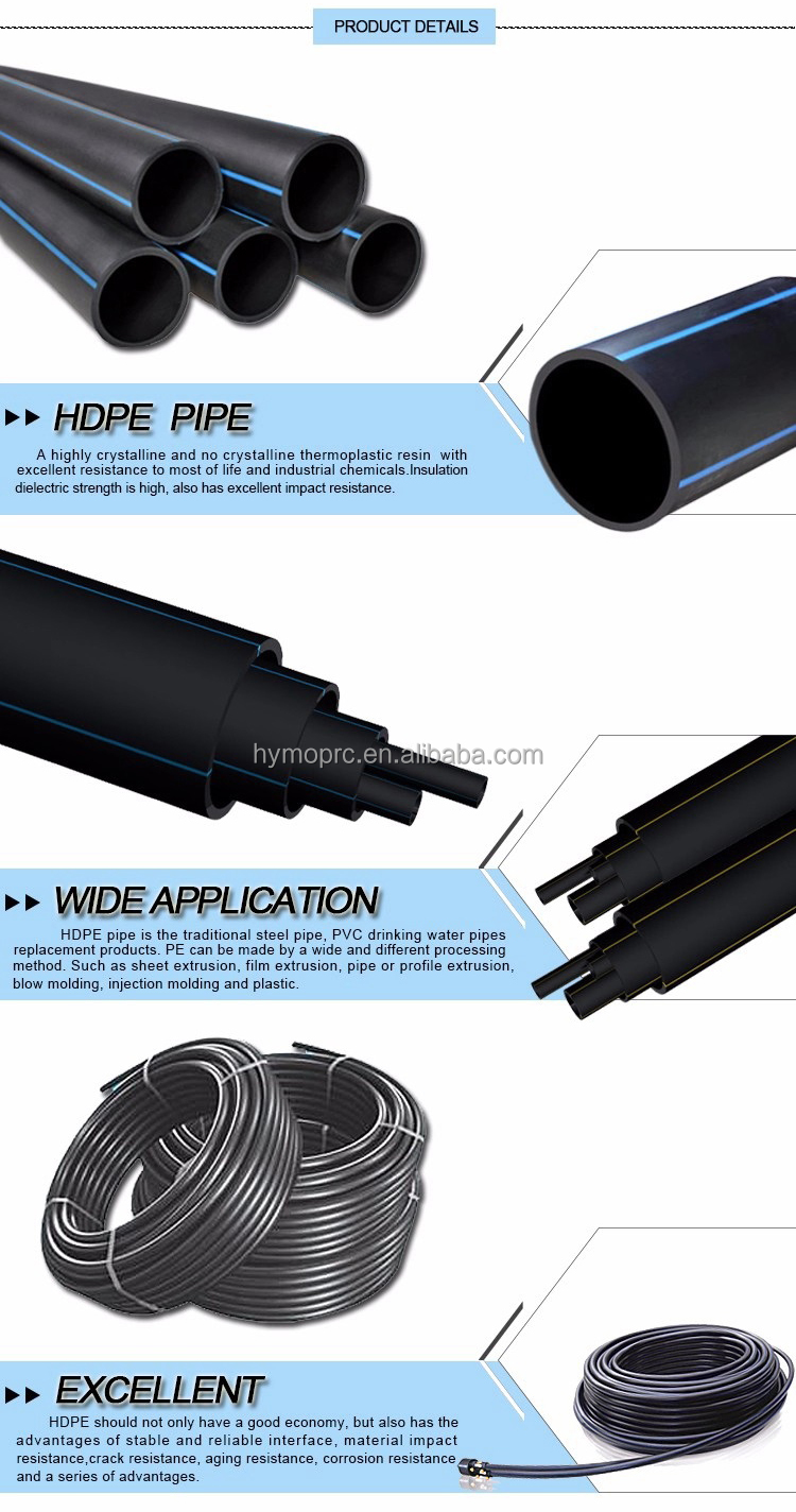 Black HDPE Mining and Sewage Water Pipe with OEM Yes from at Prices on Pipe Fittings