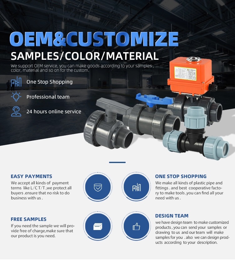 STANDARD Thickness 2 Inch Plastic Double True Union PVC Ball Valves with ABS Handle