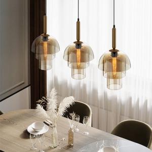 China Industrial Style Restaurant Glass Pendant Lamp Vintage Art Champagne Glass Living Room Aisle Bar Light(WH-GP-104) wholesale