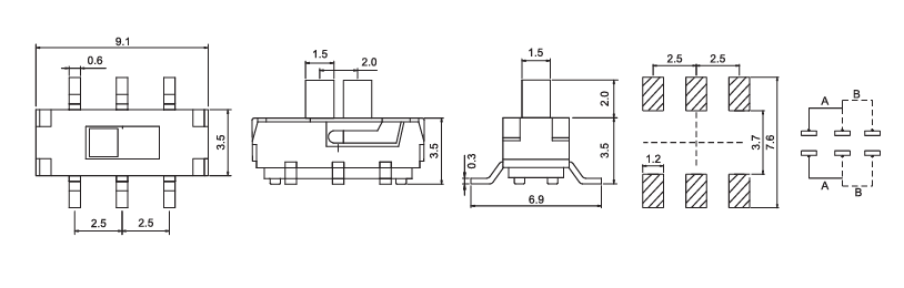 Alinta Provide Various Product Types for Slide/Trave/Toggle Swithes to meet customer's unique needs