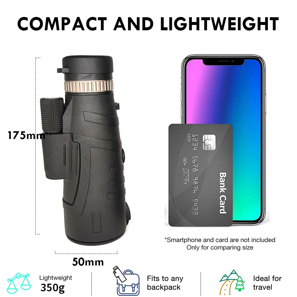 12x50 High Power Mobile Phone Telescope Monocular Bak4 With Tripod Holder