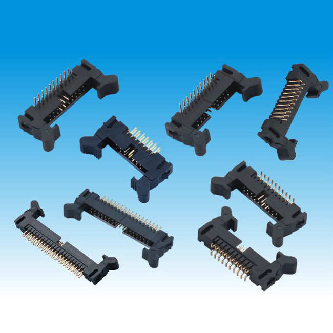Industrial Straight Male Pin Header Connector , 2mm Header Connector Long Latch