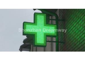 China Single Green P16 RGB LED Pharmacy Cross Display Energy Saving For Health Care wholesale