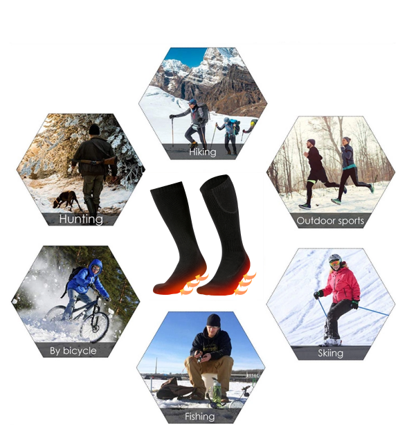 Rechargeable Electric Heated Socks With Heating Element For Men Women