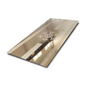 China 1500mm Golden Color Decorative Stainless Steel Sheet For Elevator Cabins wholesale