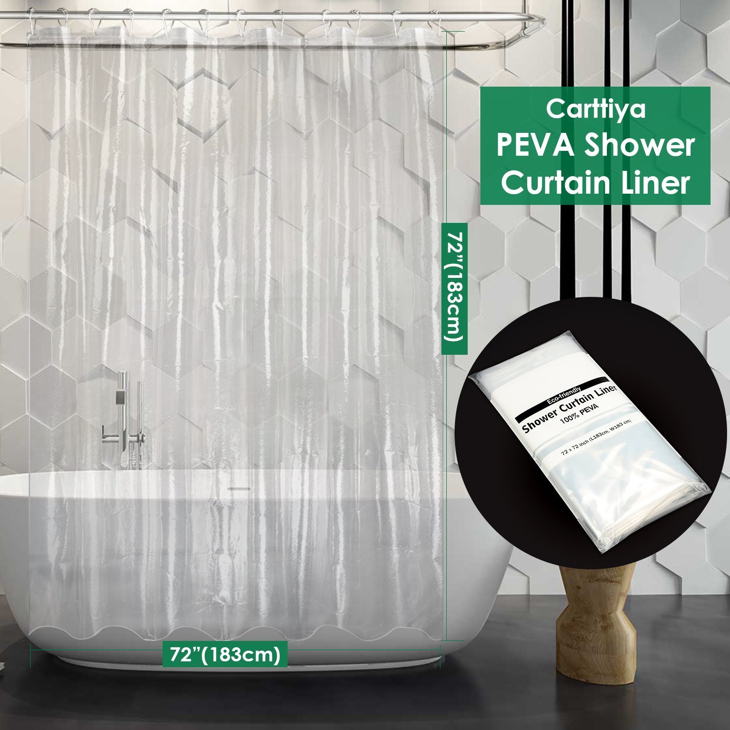 Wholesale Clear Transparent PEVA Plastic Waterproof Thick Disposable Shower Curtains