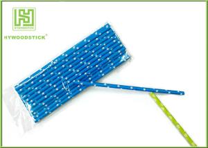 China Durable Navy Blue Polka Dot Paper Straws , Long Wedding Paper Straws wholesale