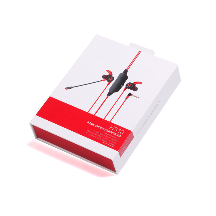 White Retail Shipping Package Box Hard Paper Mini Earphone Package Box With Belt Inner Support