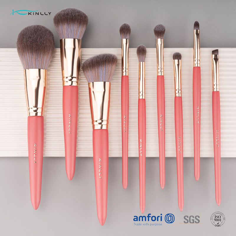10pcs Synthetic Hair Wooden Handle Makeup Brushes