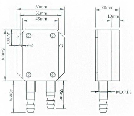 5V 30kpa Micro Differential Pressure Sensor For Air Compressor